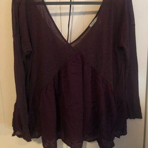 Kimchi Blue Burgundy Long Sleeve Top | Size S